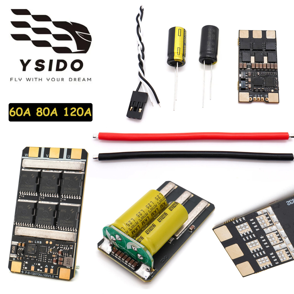 Bộ Điều Khiển Tốc Độ Điện YSIDO 60A / 80A AM32 120A-BLS ESC 3-12S Cho RC FPV Máy Bay Cánh Cố Định Đu