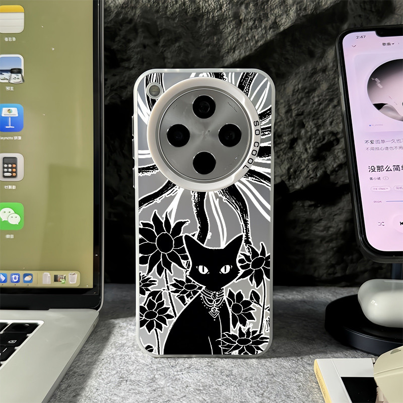 Dành Cho Oppo Find X9 Ultra X9 Pro X8 Ultra X8 Pro X8S + X7 Ultra Cat Flower Totem Micro Frosted Har