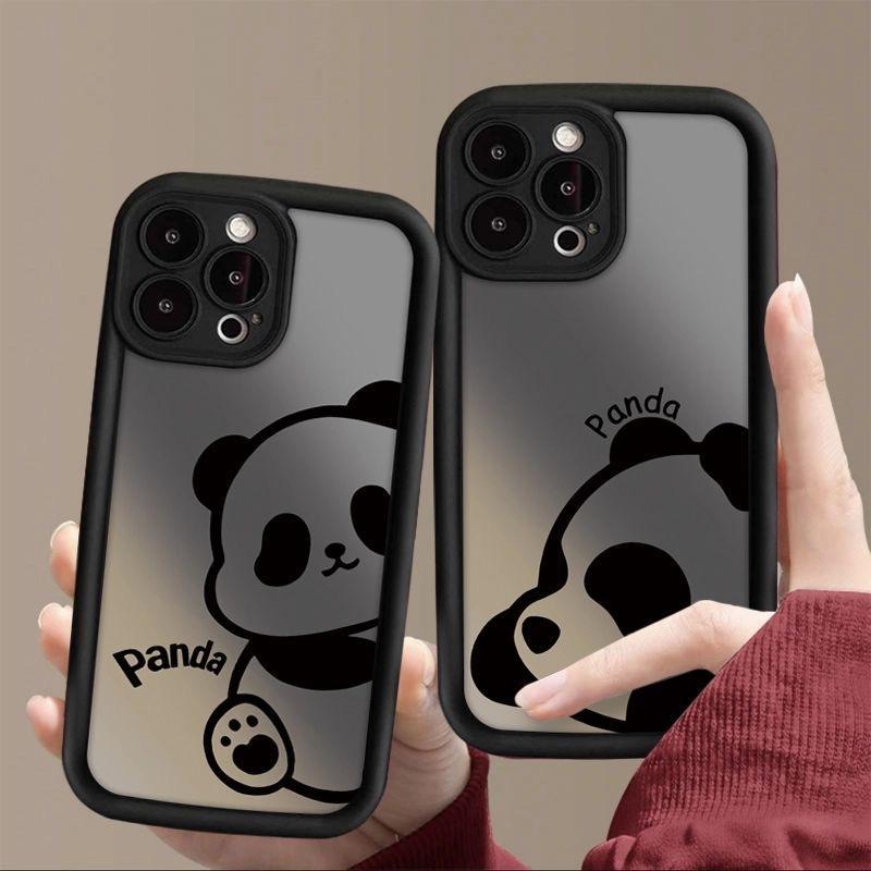 Ốp Lưng Cho Realme C65 C55 C53 C25 C20 C15 C12 Hoạt Hình Dễ Thương Gấu Trúc Chống Sốc Bước Vỏ Điện T