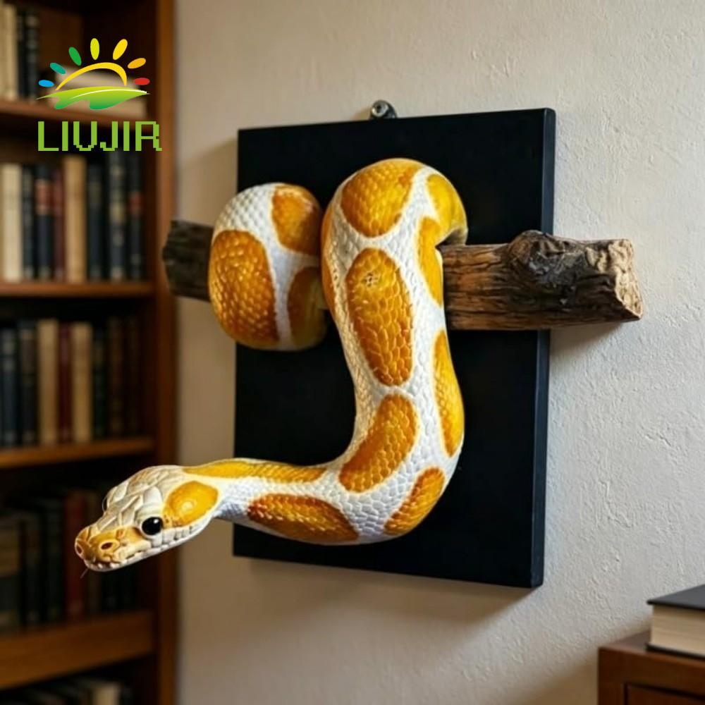 Điêu khắc rắn kim loại 3D LIUJIR, Theo chủ đề bò sát Quả bóng vàng thực tế Nghệ thuật treo tường Pyt