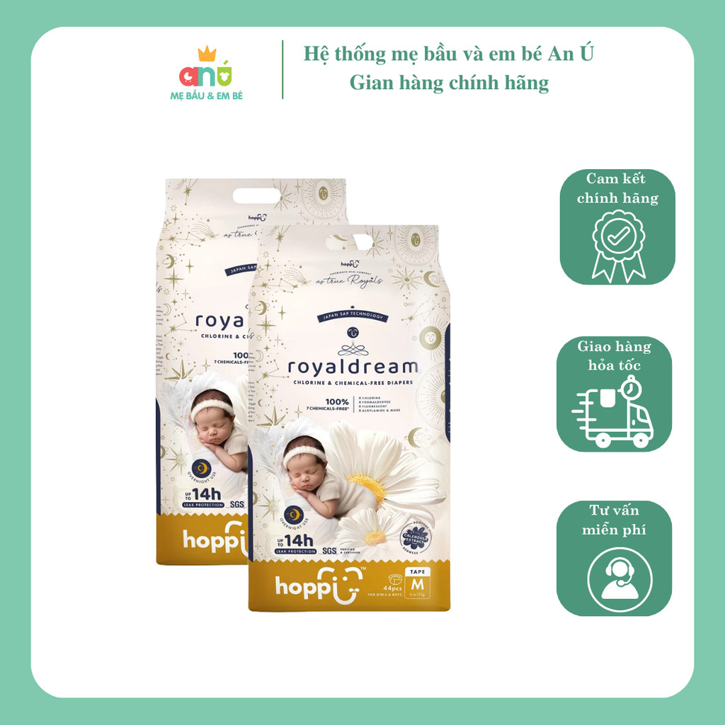 Bỉm Hoppi RoyalDream Cao Cấp Siêu Mềm Mỏng