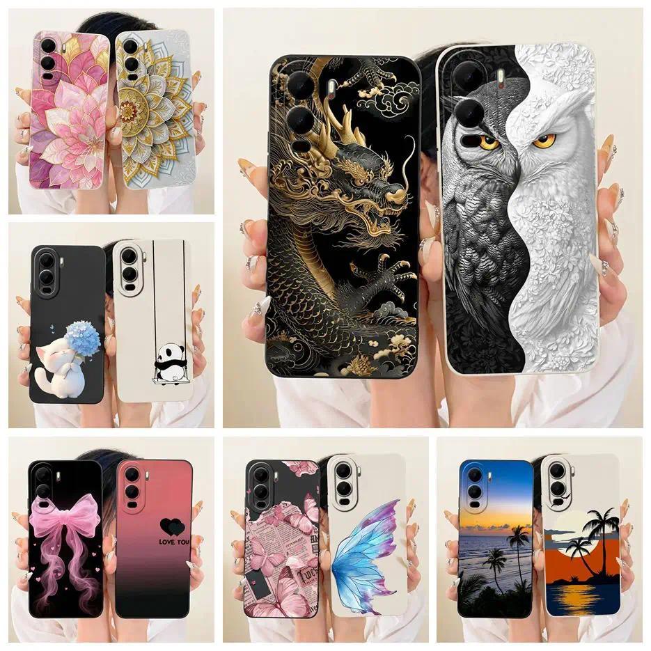 Dành Cho Itel City 200 4G Ốp Lưng Cool Owl Dragon Sơn Thời Trang 6.78 '' Ốp Lưng Silicon Mềm Cho Ite