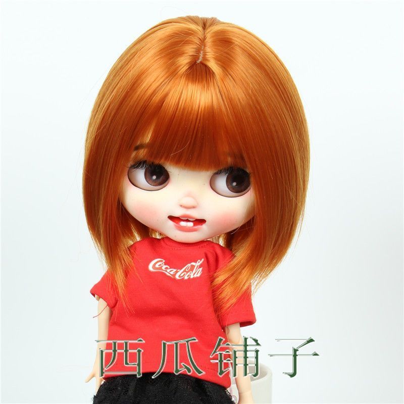 [Phải có để thay tã cho bé] Chỉ bán tóc giả Blythe Vải nhỏ Chấm đầu lớn Qbaby Air Bangs Màu cà rốt T