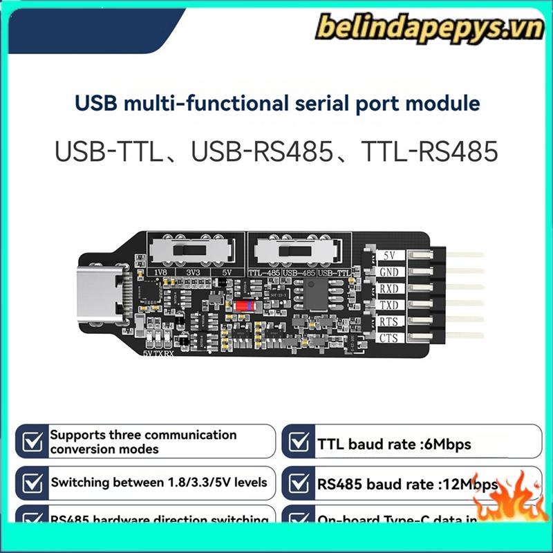 Mô-đun cổng nối tiếp đa chức năng USB-TTL USB-RS485 TTL-RS485 Bộ chuyển đổi 3in1 RS485 Lập trình vi 