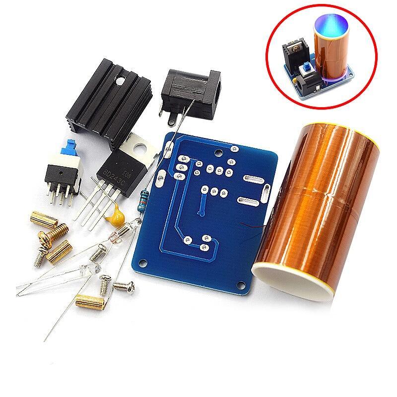 BD243 Mini Tesla Coil Kit Đạo cụ ma thuật DIY Phần Đèn rỗng Công nghệ Tự làm Điện tử BD