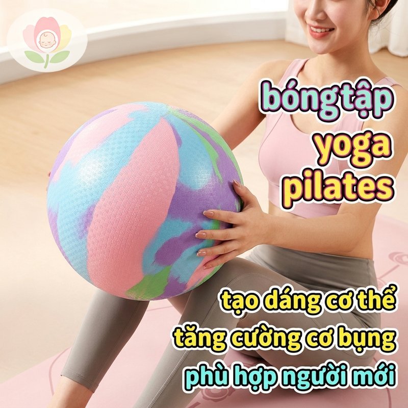 Đầu Bóng Pilates Mini Yoga PVC, Tập Cơ Glute và Cân Bình Tại Nhà