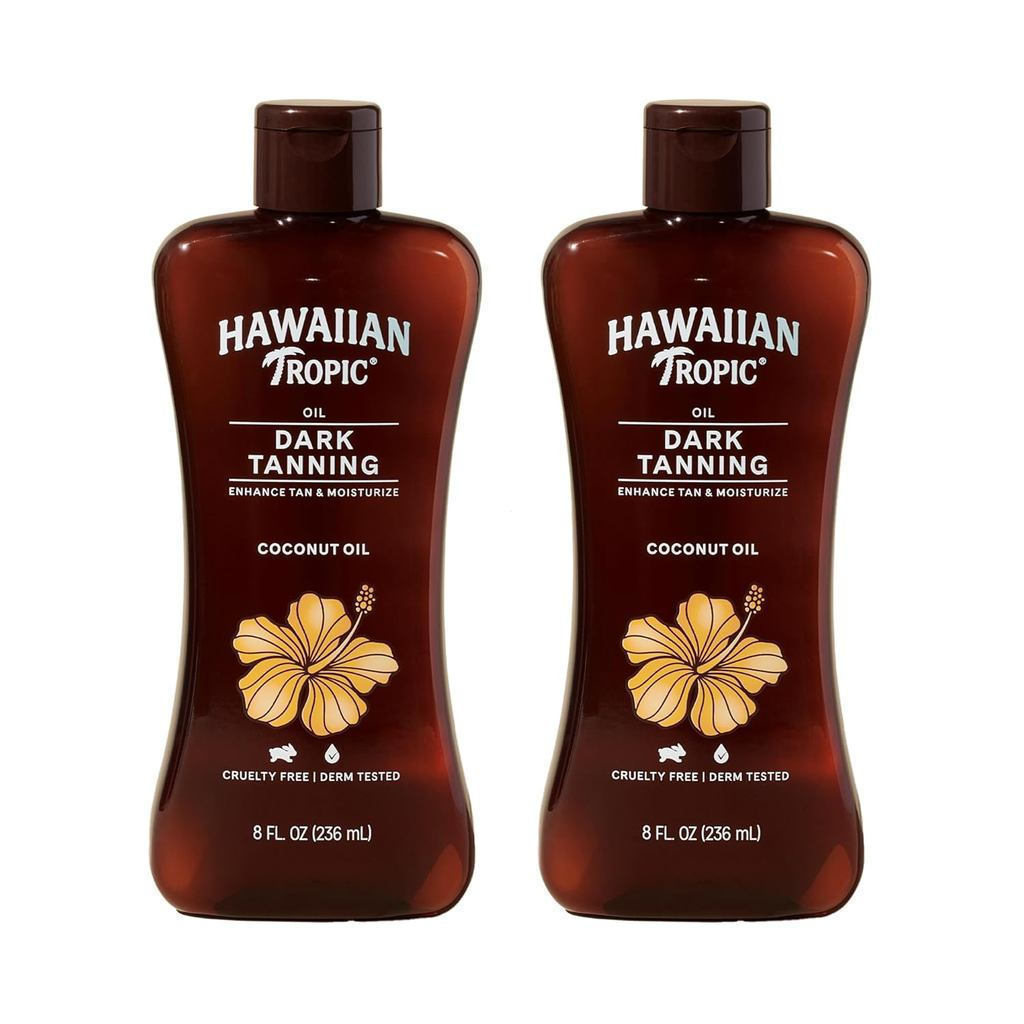 Dầu thuộc da tối nhiệt đới Hawaii, 8 Ounce | Dầu dưỡng ẩm cơ thể chứa bơ ca cao, Tăng cường da, Mỗi 
