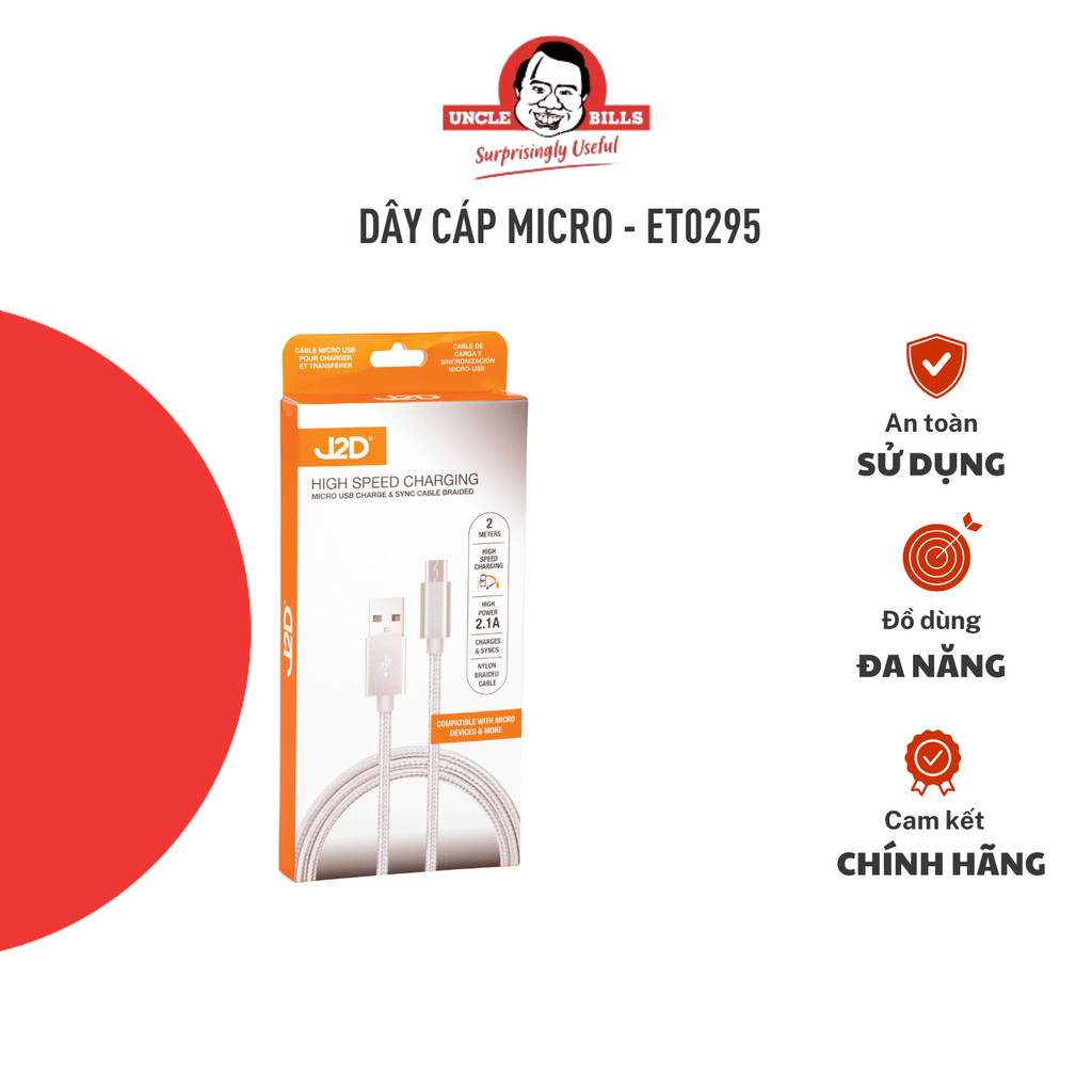 DÂY CÁP MICRO USB 2M UNCLE BILLS - ET0295