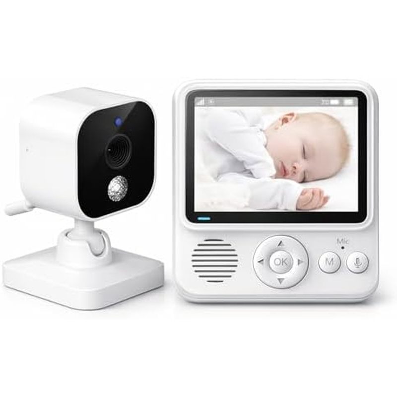 Baby Monitor with Camera and Audio, No WiFi, 2.4GHz Video Baby Monitor, 2.8'' Screen, 2-Way Talk, Ni