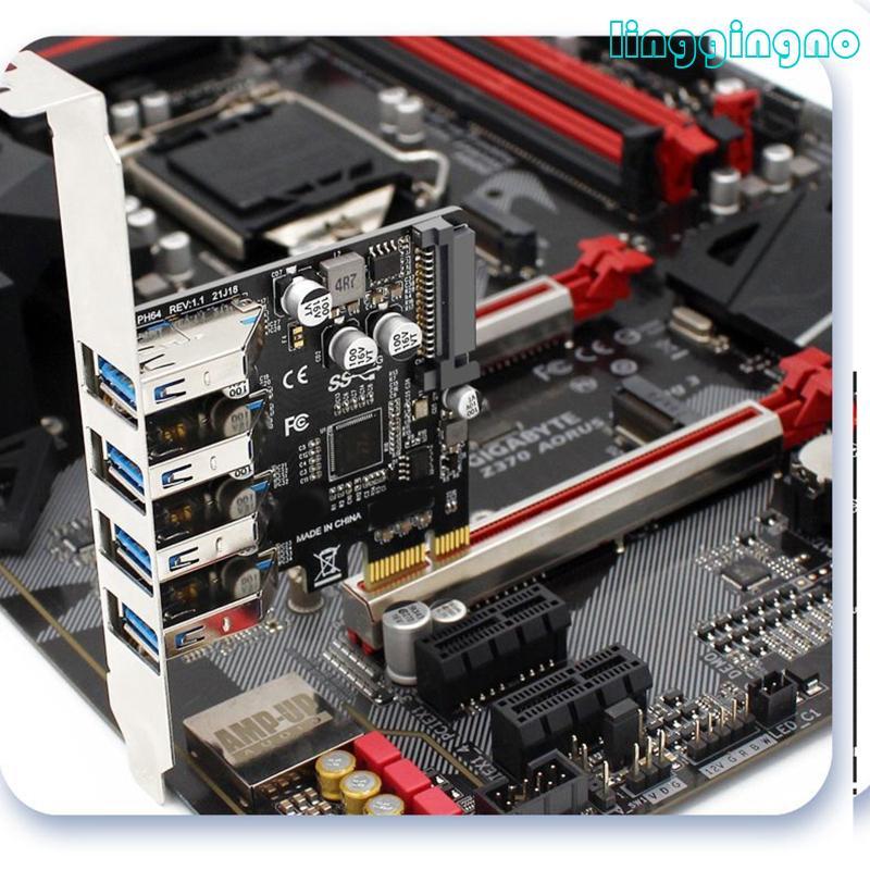 Thẻ mở rộng RR 4 cổng PCIe sang USB 3 0 USB 3 cho thẻ Express cho Windows XP 7