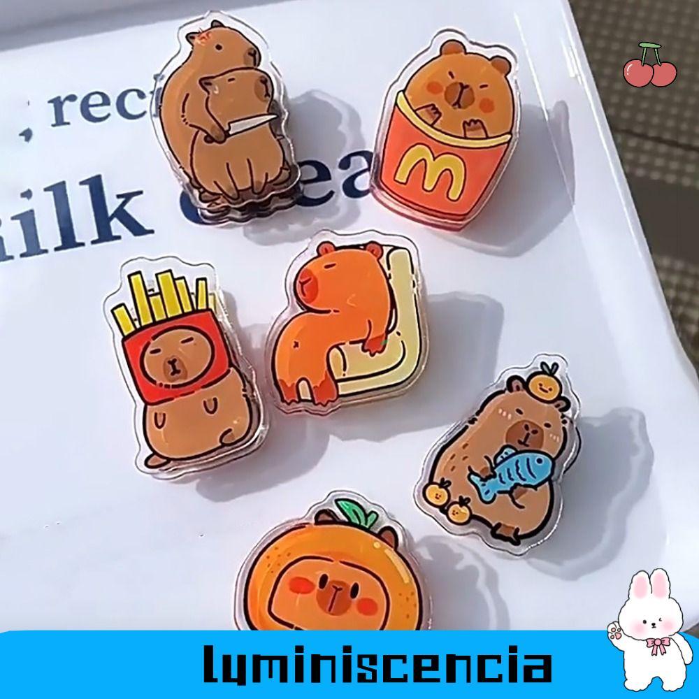 LUMINISCENCIA Capybara Acrylic Kẹp, Văn Phòng Phẩm Acrylic PP Ảnh Chất Kết Dính Kẹp, Capybara Hoạt H