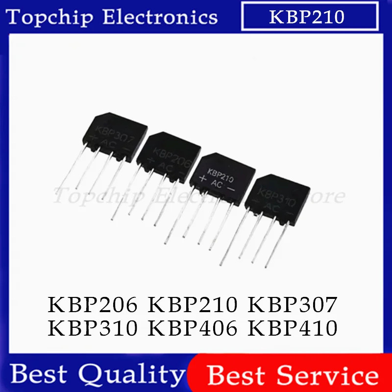 5 chiếc KBP206 KBP210 KBP307 KBP310 KBP406 KBP410 Bộ chỉnh lưu cầu DIP-4