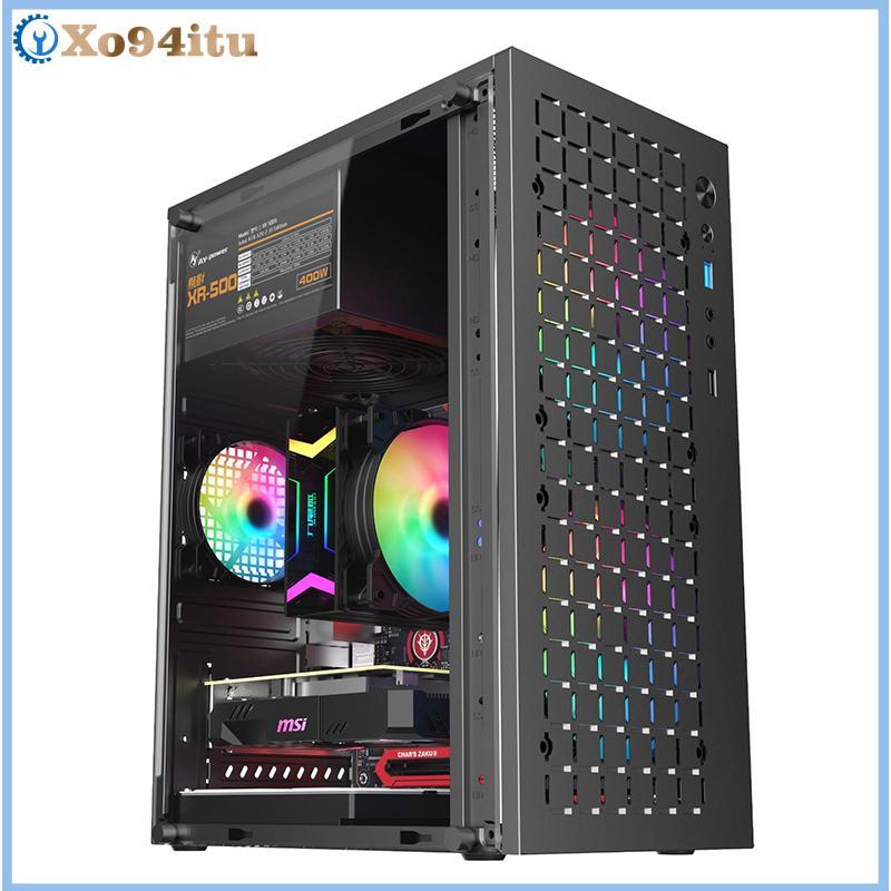 XOITU Micro ATX / ITX Trong Suốt DIY PC Case Kính Desktopputer Case HDD + SSD ATX Power Supply 250mm