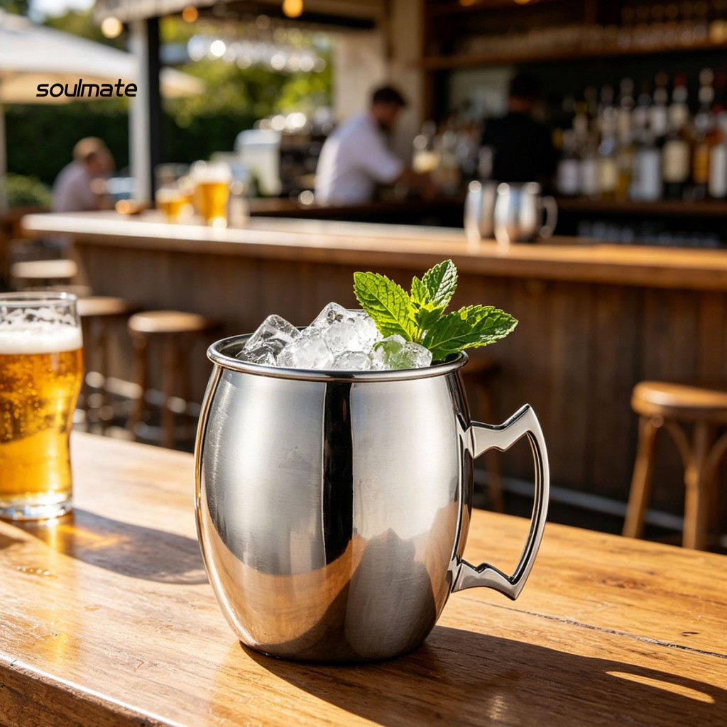 Linh hồn| Moscow Mule Mug Phong Cách Retro Drinkware Moscow Mule Mug Set Thép Không Gỉ Búa Mạ Rỉ Cốc