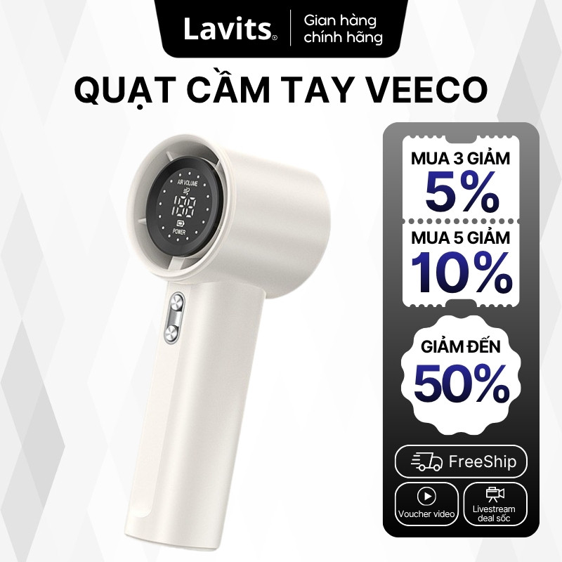 Quạt Cầm Tay Mini GS9 Pin Siêu Trâu 100 Tốc Độ Màn Hình LED, Quạt Cầm Tay Hiện Đại Tiện Lợi - ORIO