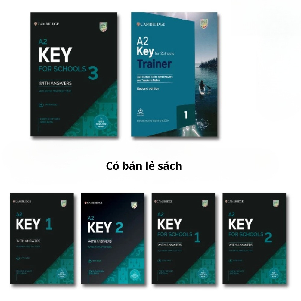 Aha - Sách Tiếng Anh - 6 cuốn Luyện KET 2020 - A2 KEY 1,2 - A2 KEY for Schools 1,2 - Trainer 1