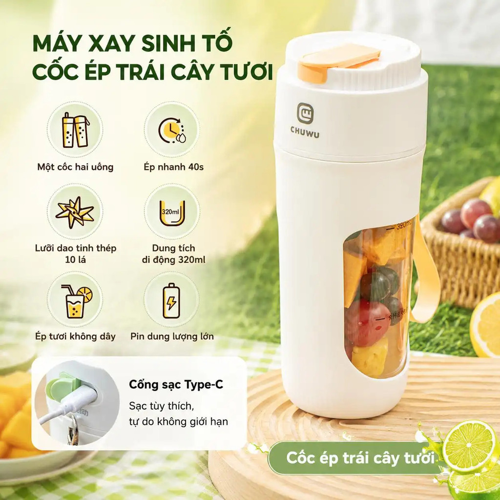 Máy xay sinh tố tiện lợi cốc ép trái cây mang theo máy ép gia đình máy xay đa năng nghiền đá sạc USB