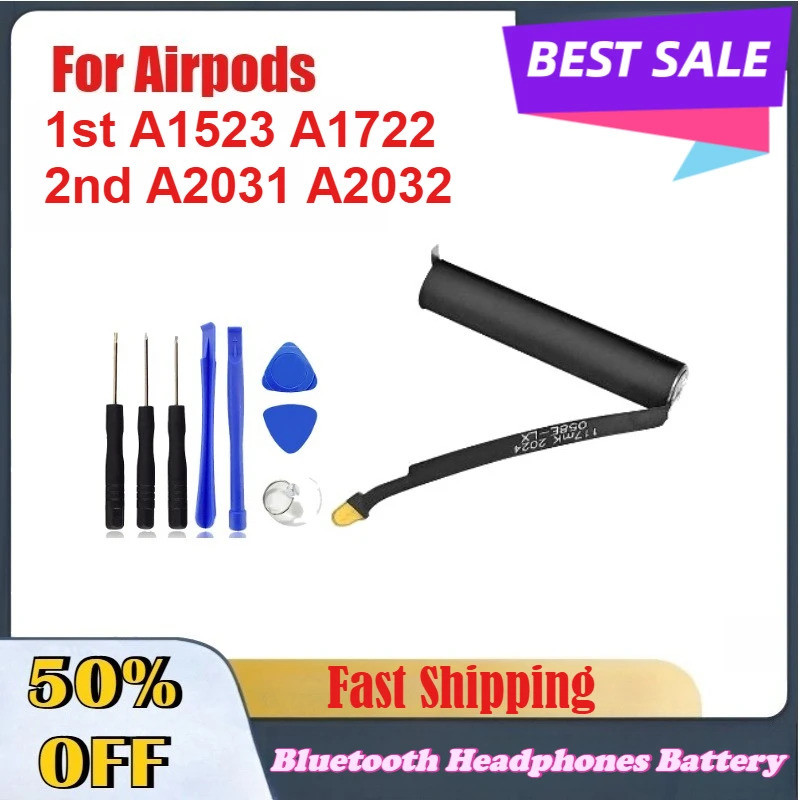 Pin Sạc Chất Lượng Cao Cho Airpods 1st A1523 A1722 2nd A2031 A2032 Tai Nghe Bluetooth Không Dây Pin