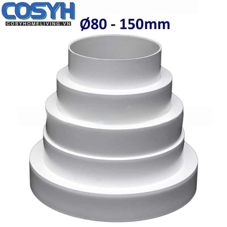 <cosyh>80mm to 150mm Plastic Range Hood Vent Pipe Reducer Connector for Kitchen Exhaust