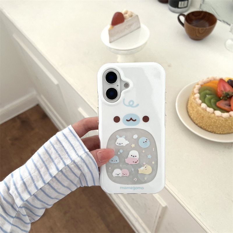 Dành Cho iPhone 16 17 13 14 15 pro max Case ins Niche Hoạt Hình Cô Gái Dễ Thương Trái Tim Bụng Lớn R