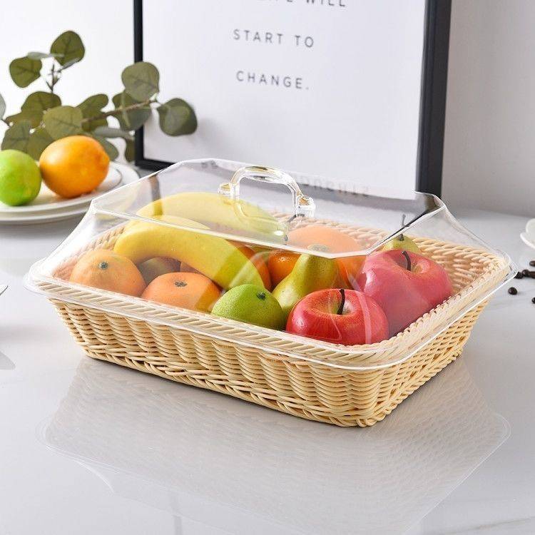 Transparent Acrylic Rattan Transparency Cover Fruit Plate Storage High-End Living Room Cake Fruit Ba