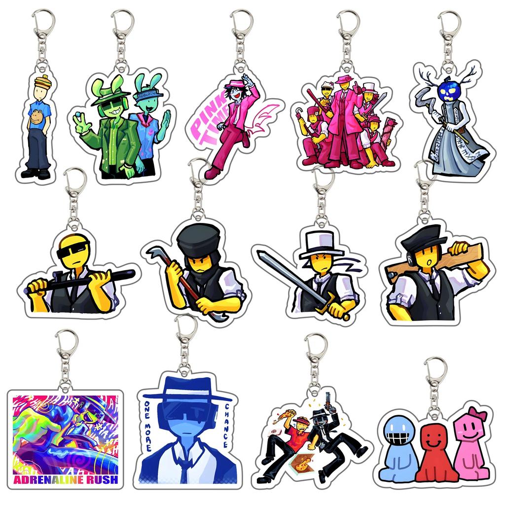 Game Forsaken-guest 1337 Noob Shedletsky Acrylic Keychains || Charm Keyrings Chains || Bag Accessori