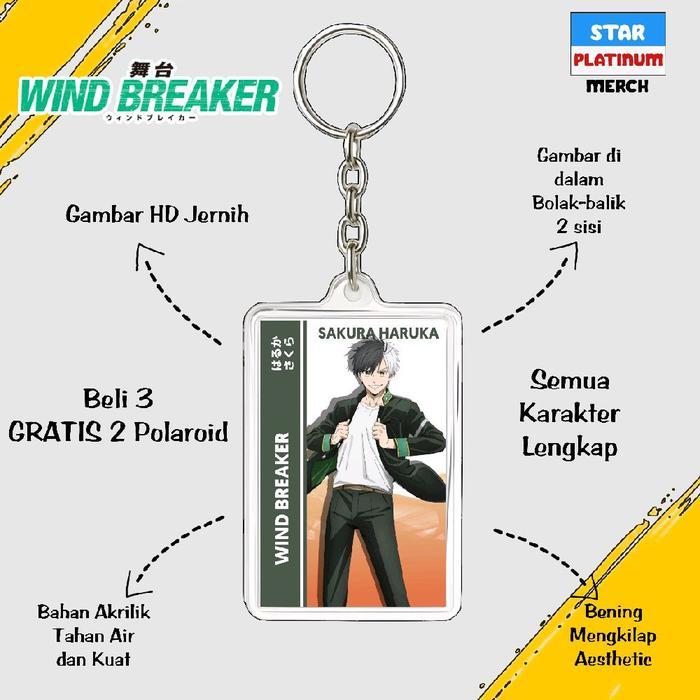 Gantungan Kunci Wind Breaker - Keychain Wind Breaker - Ganci Anime - Gantungan Kunci Sakura