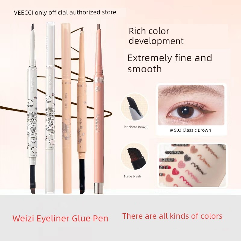 eyeliner bút chì kẻ mắt Bút Gel kẻ mắt hai đầu VEEECCI VEECCI Bút Gel chống thấm nước siêu mịn không