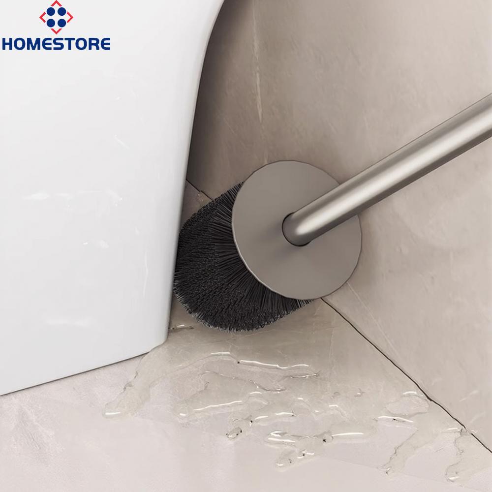 [Homestore]Toilet Brush Holder Integrated Brush And Shelf Stable Sturdy Structure