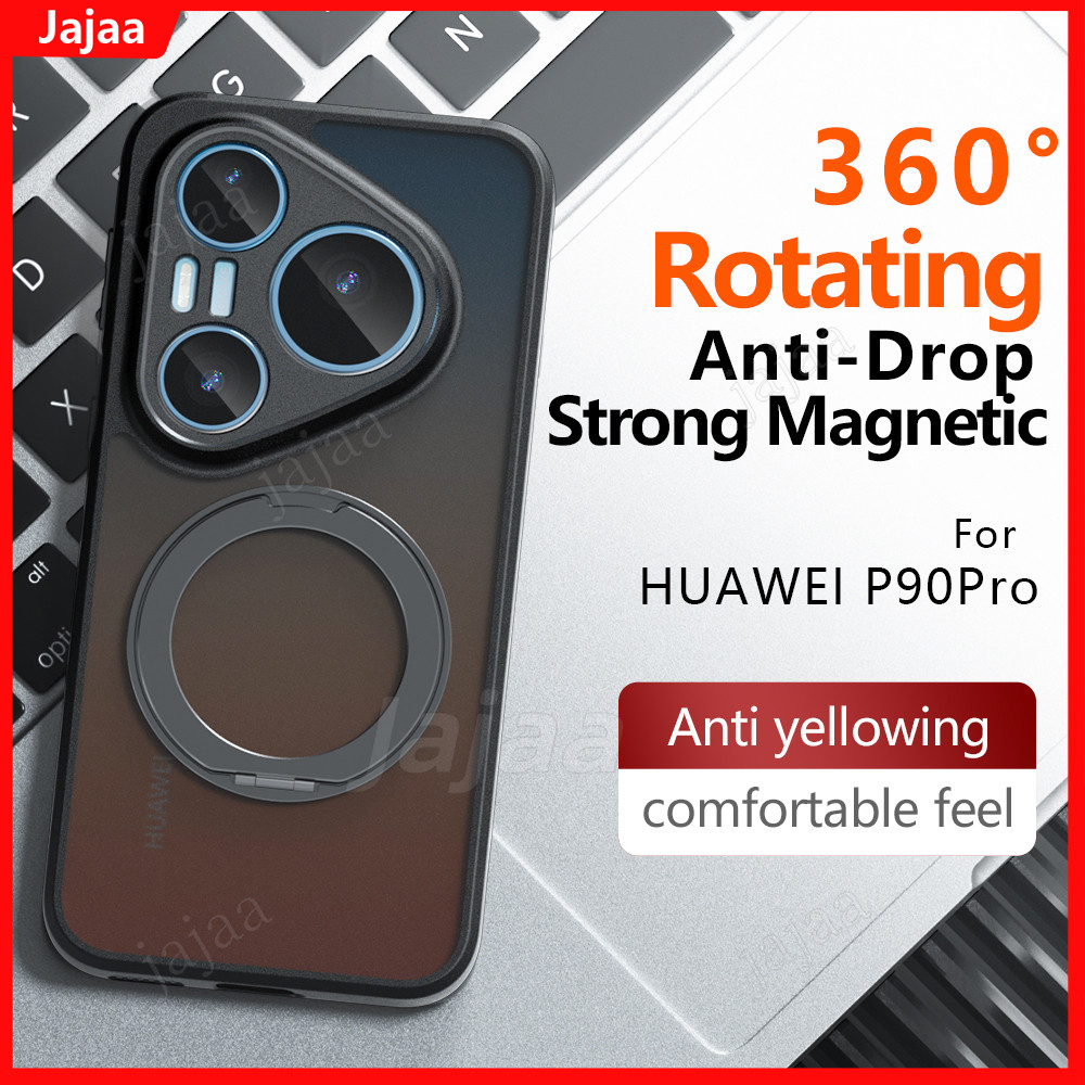 Ốp Giá Đỡ Xoay Từ Tính Cho Huawei P90 Pro P80 Ultra P80Pro P80 Pro + Matte Acrylic Chống Sốc Cứng PC