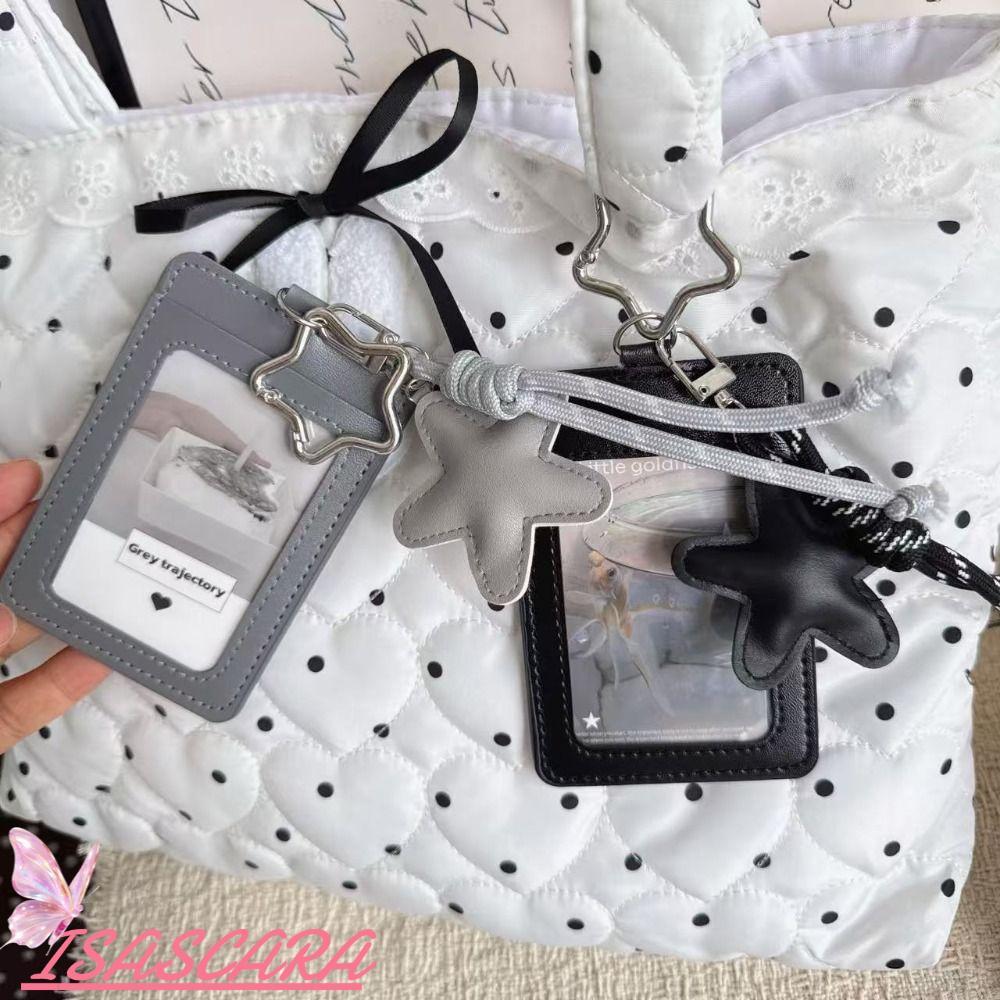 ISSCARA Kpop Idol Photocard Holder, INS PU Leather Card Holder, Di động Y2k Idol Photo Cards Tay áo