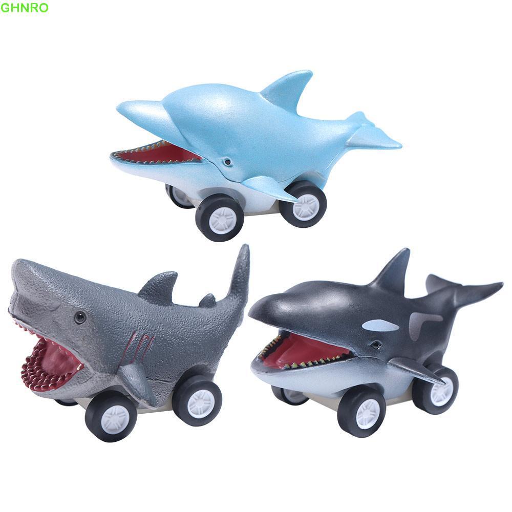 GWNRO Press and Go Car Toy, Great White Shark Đồ chơi ô tô quán tính cá heo dễ thương, ngộ nghĩnh Mo