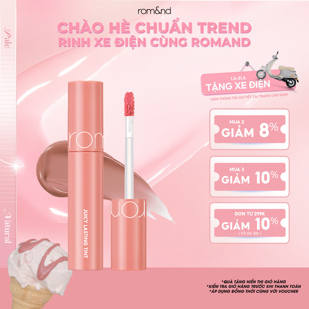 [Rom&nd] Son Tint lì cho môi căng mọng Hàn Quốc Romand Juicy Lasting Tint 5.5g
