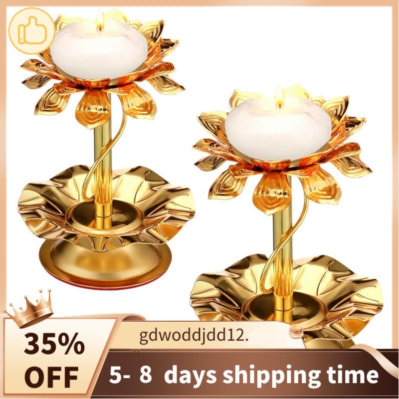 Kim Loại Cao Cấp Diya 2 Chiếc Cho Diwali Nến Cho Diwali Pooja Ghee Đèn Nến Trang Trí Ấn Độ