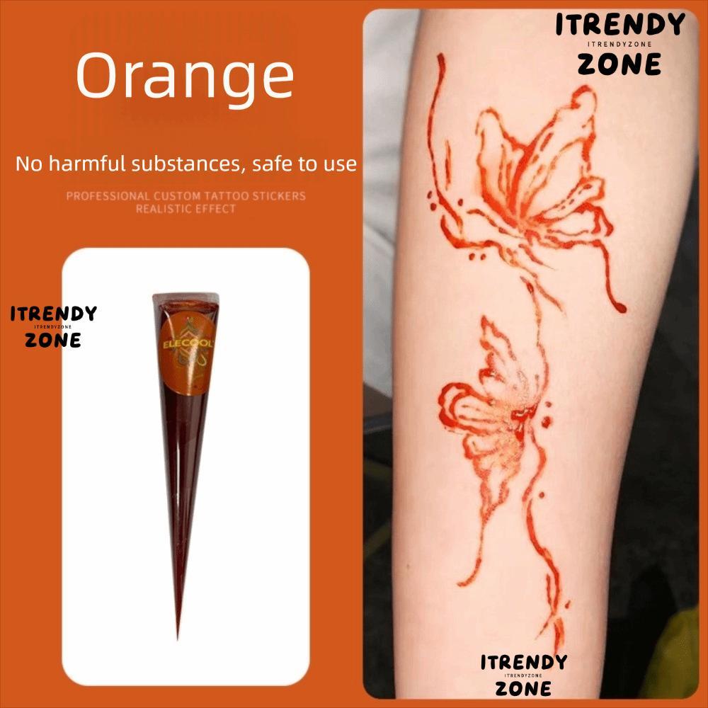 ITRENDYZONE Henna Tattoo Cream, Dễ sử dụng Tạm thời Henna Paste Cone, Henna Tattoo Cream Đen Nâu Bán