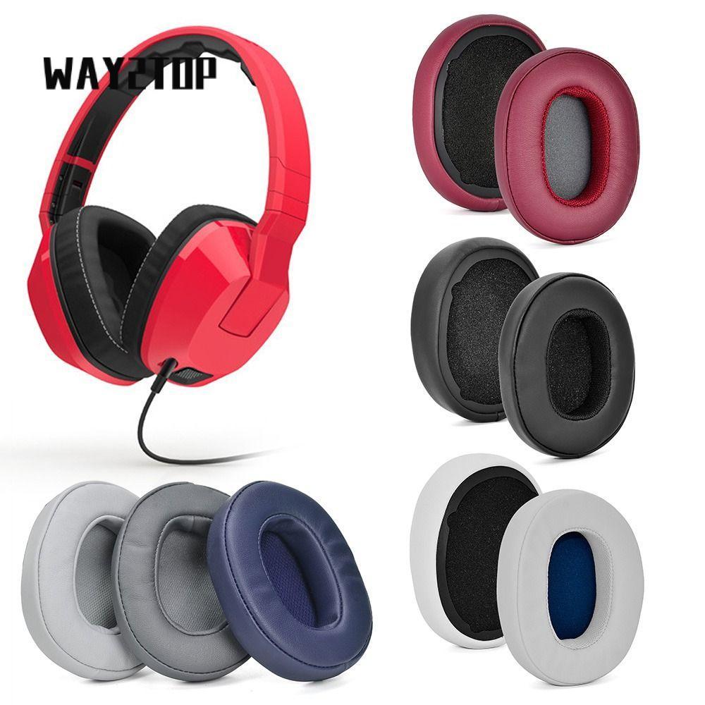 WAY2TOP 1 Cặp Miếng Đệm Tai Nghe Da Protein Bịt Tai Nghe Tai Nghe Phụ Kiện Cho Skullcandy Máy Nghiền