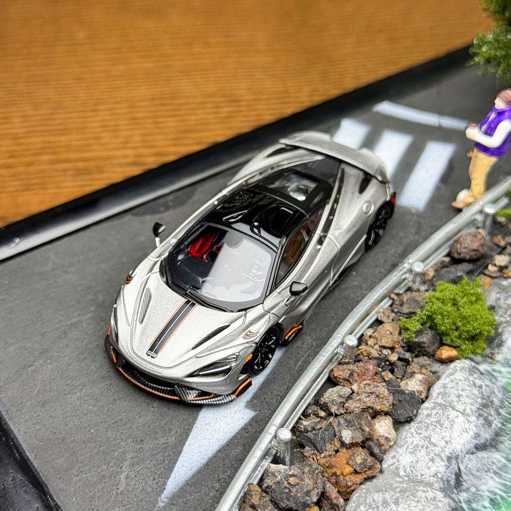 CM 1/64 Mclaren 765LT Hợp Kim Xám Diecast Xe Mô Hình Đồ Chơi Quà Tặng Sinh Nhật