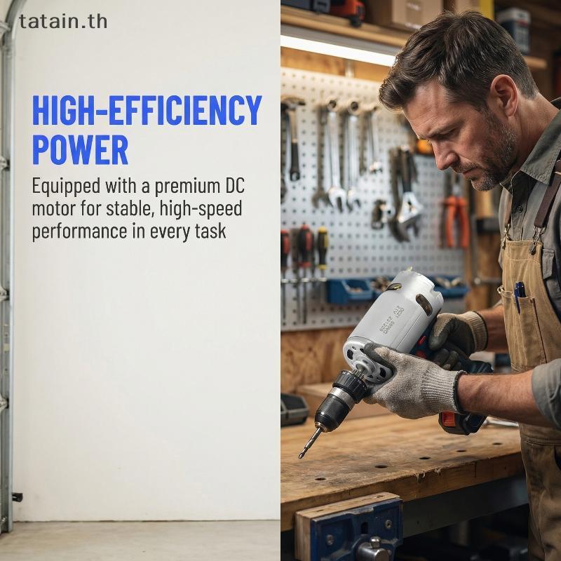 Tatain RS550 Motor 21V Mô-men xoắn tốc độ cao Động cơ thay thế máy khoan điện cho máy khoan không dâ