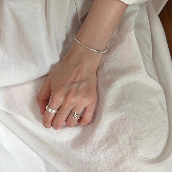 Nh n cô i b c Phong cách Mỹ Cool Sense Matte Starfish Ring Nữ ins Mở Niche Design Sense Phong cách m
