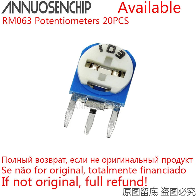 20 chiếc RM063 RM-063 100 200 500 1K 2K 5K 10K 20K 50K 100K 200K 500K 1M ohm Tông đơ Máy đo áp suất 
