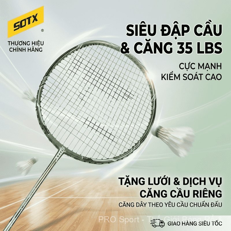 Vợt cầu lông đơn SOTX 4U chịu lực 35lbs sợi Carbon tấn công