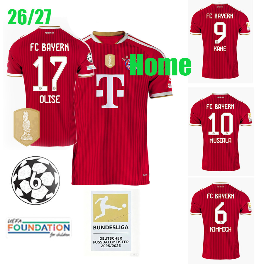 25 / 26 Áo KANE Áo bóng đá Bayer-n-Home KIMMICH LUIS DÍA OLISE MUSIALA MULLER OLISE PAVLOVIC FCB áo 