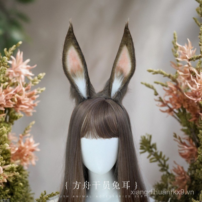 Arknights Tai Thỏ Cosplay Băng Đô Amiya & Savage Nhà Điều Hành Handmade Lông Thú Động Vật Tai Đạo Cụ