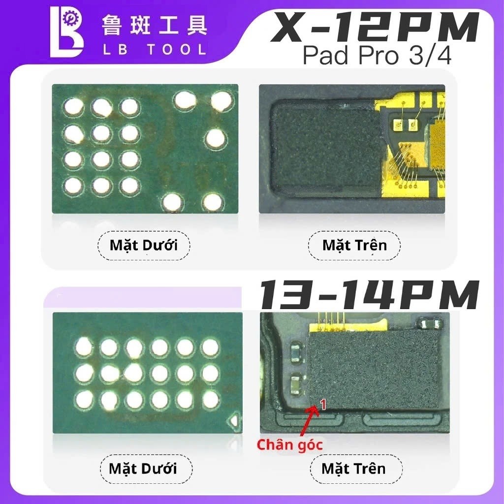 IC LuBan điện thoại X-14PM thay thế sửa chữa Face ID dịch chuyển (dùng L3/ L3 Mini)