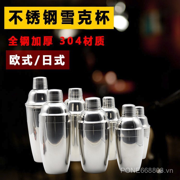 Thép không gỉ 304 Shaker Cup Sữa Ấm Trà Tay Shaker Shaker Shaker Shaker Cocktail Shaker Shaker Tool 
