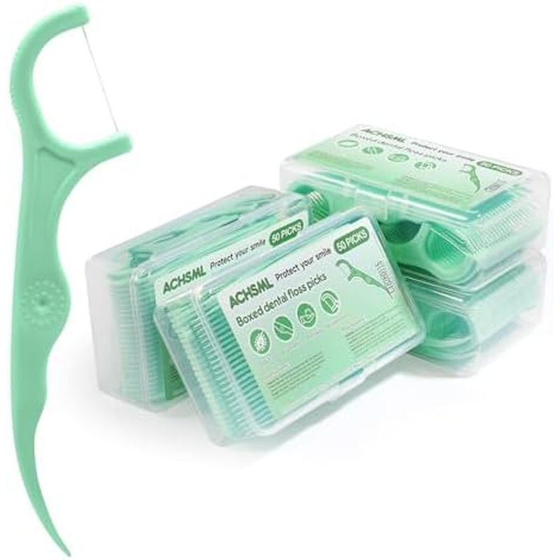 Floss Picks 200 Count Portable Dental Floss Sticks For Teeth Cleaning Dual Function Disposable Denta