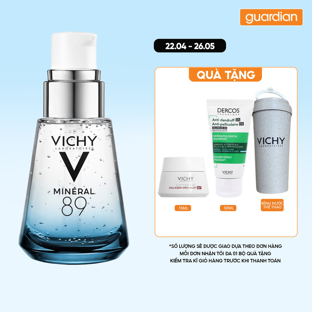 Dưỡng Chất Cô Đặc Giàu Khoáng Chất, Giúp Da Sáng Mịn, Căng Mướt Vichy Mineral 89 Skin Fortifying Dai