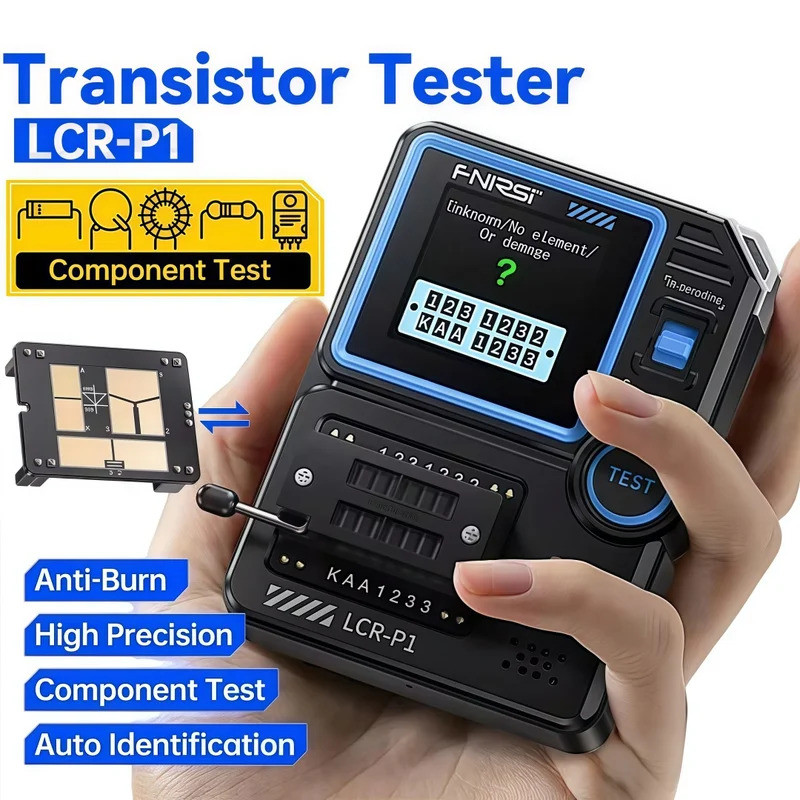 FNIRSI LCR-P1 Transistor Tester Đồng hồ vạn năng Diode Transistor Điện dung Meter Điện trở LCR ESR M