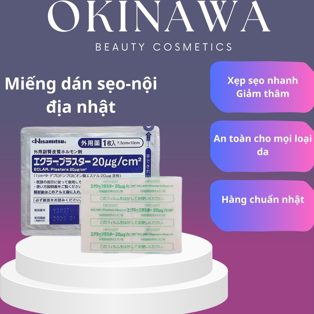 Hộp 50 Miếng ép sẹo lồi Eclar PLASTER( HISAMITSU) Nhật Bản Miếng ép sẹo lồi Eclar Plaster Hisamitsu 