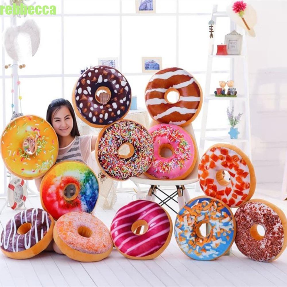 REBBECCA Mô Phỏng Donut Đệm, Gối Đệm Nhà Siêu Mềm, Bánh Donuts Sáng Tạo Chocolate Donuts Gối